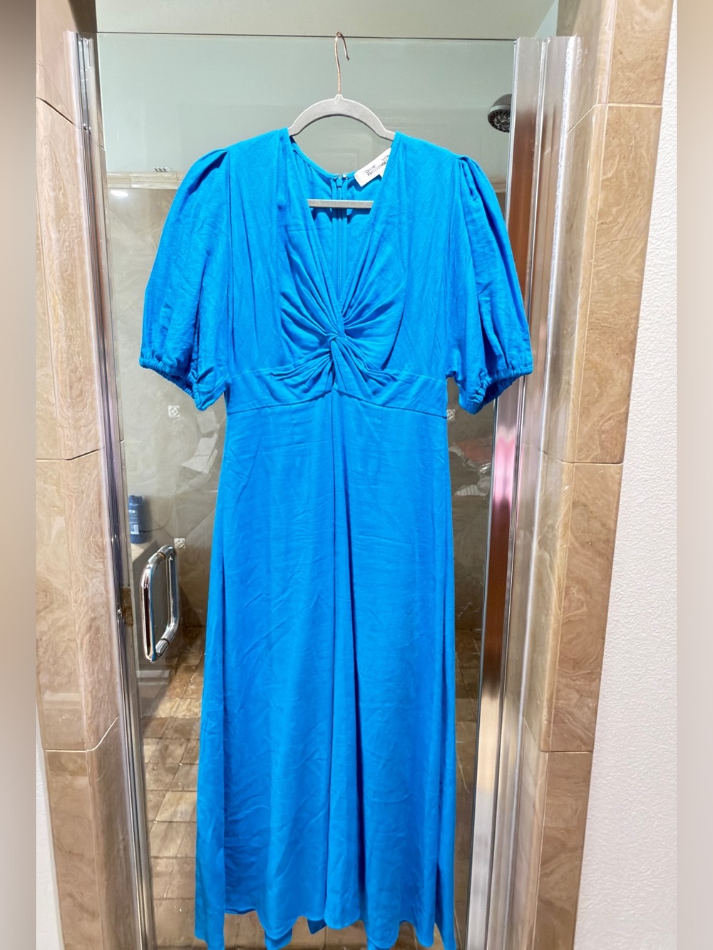 Blue Twisted Front Midi Dress - Diane Von Furstenberg